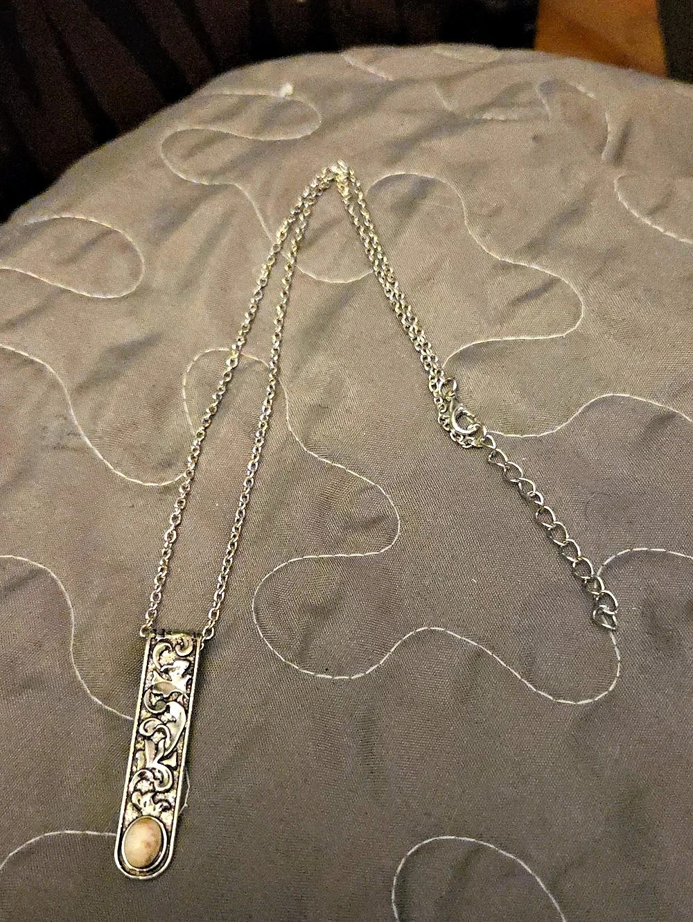 Ornate Pendant Necklace in Silver